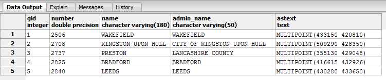 Data Output with Text Geometry
